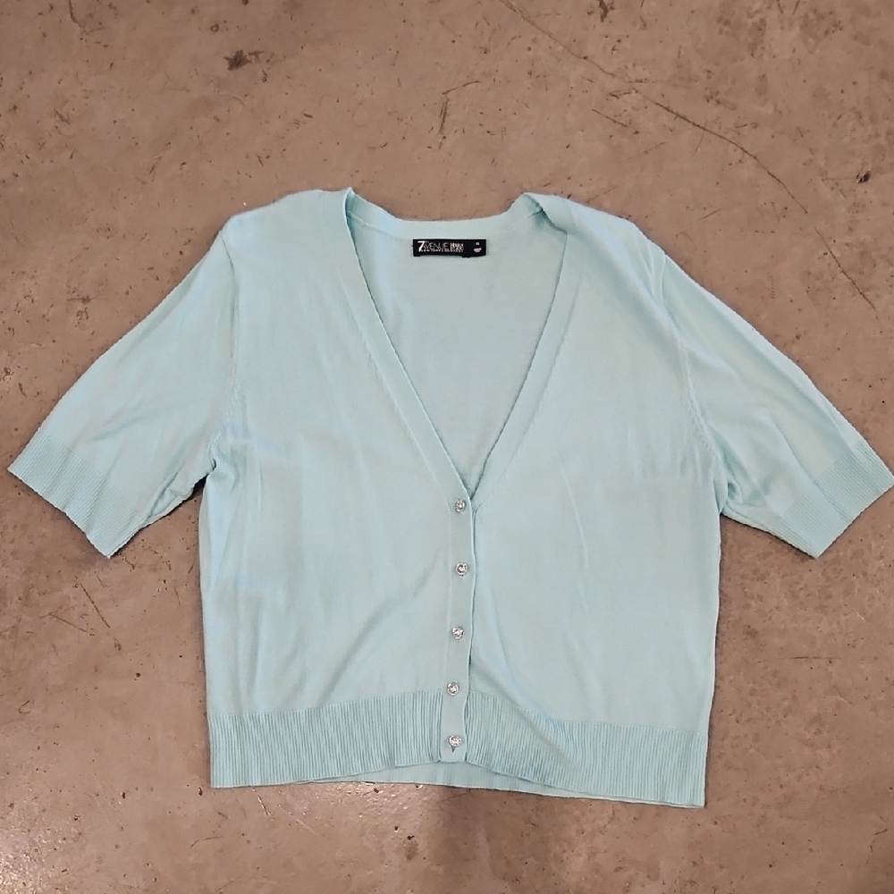 New York & Company Soft Blue Knit Top